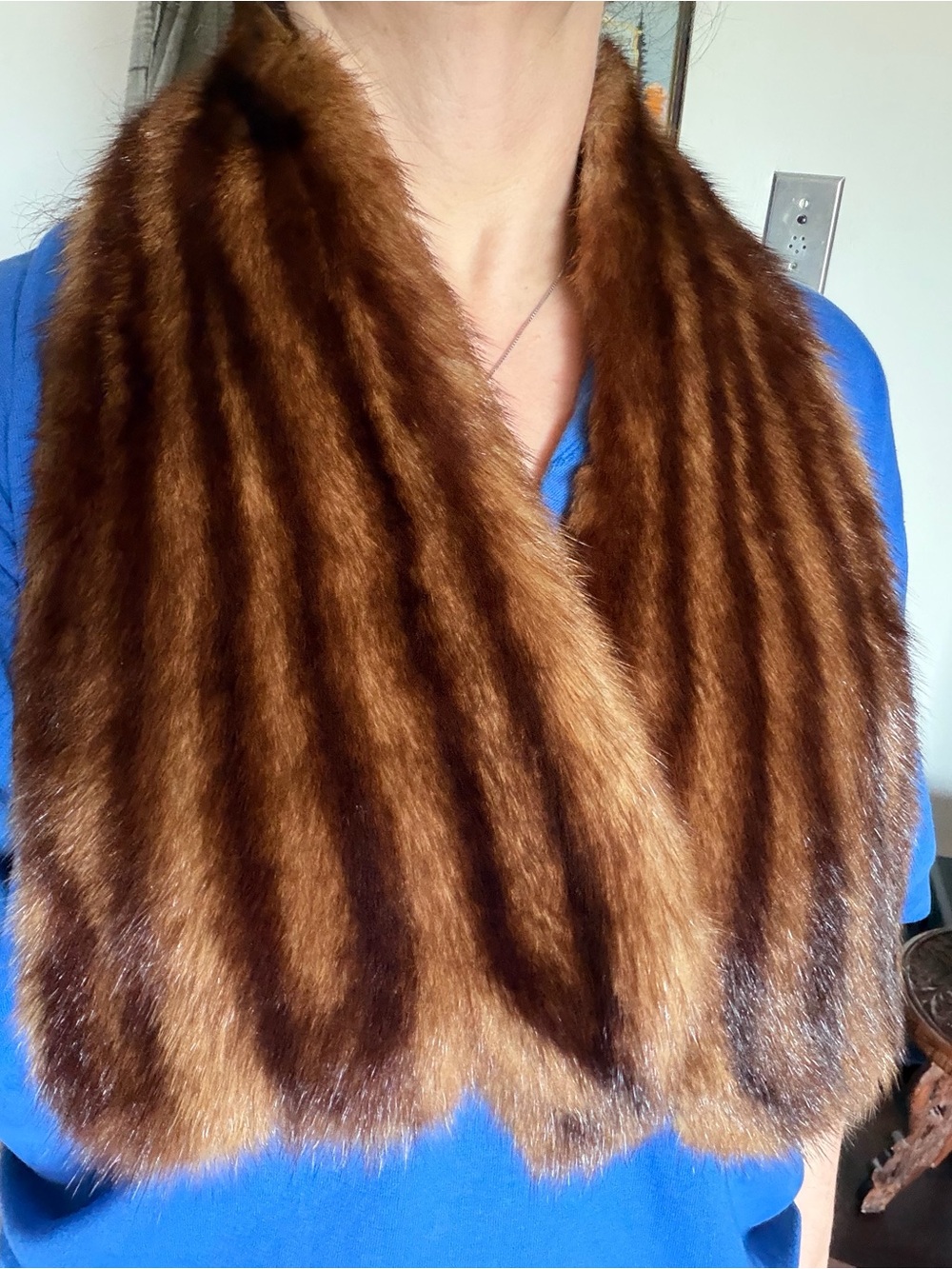 Vintage 50’s brown mink fur scarf stole - Picture 6 of 6